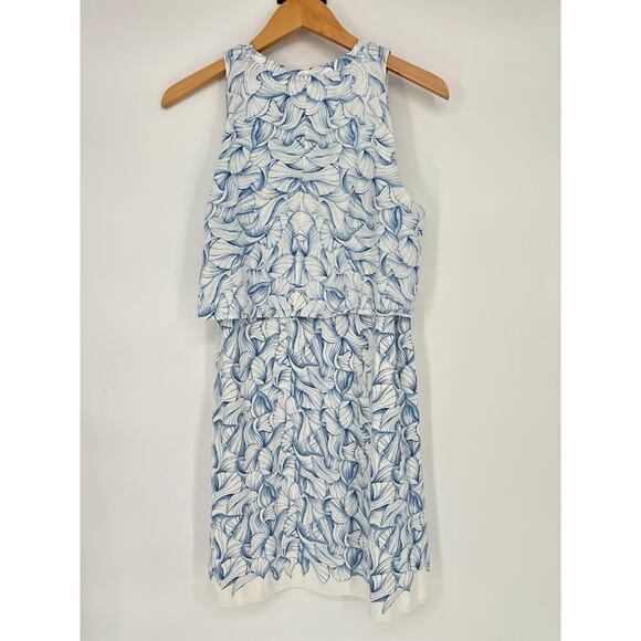 Tory Burch Kaley Dress Ellora Pima Cotton White Blue Shell Nautical Preppy M - Picture 7 of 9